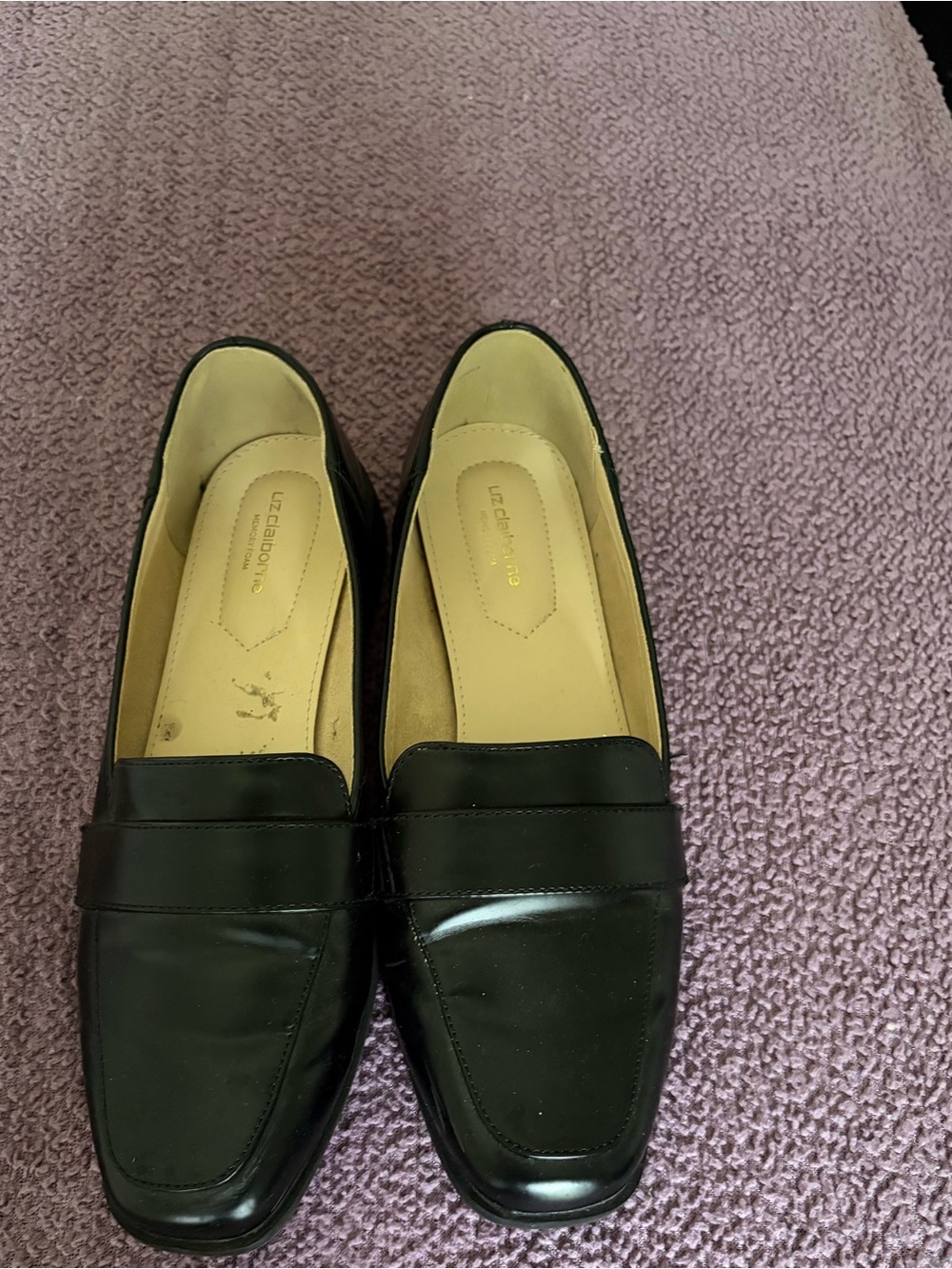 Black Leather Penny Loafers - women
